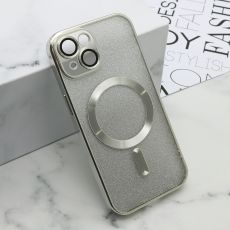Futrola Glitter Magsafe za iPhone 15, srebrna