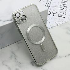 Futrola Glitter Magsafe za iPhone 15 Plus, srebrna