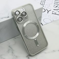 Futrola Glitter Magsafe za iPhone 15 Pro, srebrna