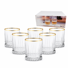 Set elegantnih čaša za žestinu sa zlatnim rubom, 50 ml, 6 komada