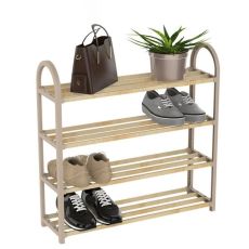 LEMON PLANET Drveni cipelarnik sa 4 police Fixwood, braon