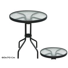 Baštenski stakleni sto okrugli 5mm, 60 x 70 cm