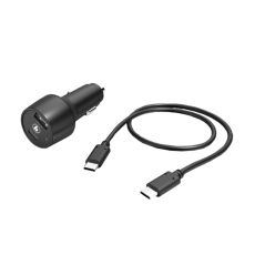 HAMA Auto punjač 30W sa kablom USB A/USB C, crna
