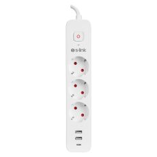 S-LINK PRODUZNI KABL SPG03TC 3 UTICNICE 2XUSB 1X TIP-C BELI 1.5M , 37303