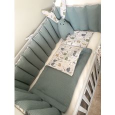 Zoreti kids 2024 Ogradica I posteljina za krevetac plazmica set pletnina zelena mede zelene