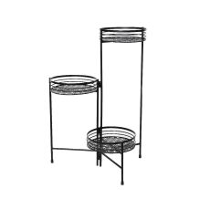 Dekorativni metalni stalak za saksije , crni, 60cm