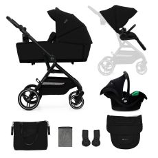 KINDERKRAFT Kolica za bebe 3u1 Yoxi mink pro pure, crna