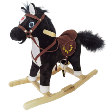 BABY LINE Plisani Konjic Klackalica Happy Pony Crni