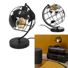 Lampa stolna metal crni globus 1496