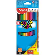 MAPED Drvene bojice Color Peps, set 12+1 grafitna + VIVO rezac