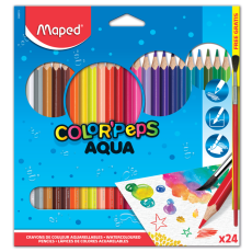 MAPED Drvene bojice Aqua Color Peps, set 1/24 + četkica