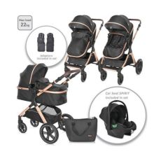 LORELLI Kolica za bebe 3u1 Viola set Black diamonds