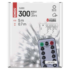 EMOS Svetlosni lanac - Ledenica 300 LED, 5 m CW daljinski uravljač