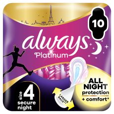 ALWAYS Higijenski ulošci Platinum Secure Night, 4, 10 kom