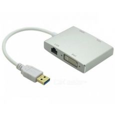 FAST ASIA Adapter USB 3.0 na HDMI+VGA+DVI+RJ45