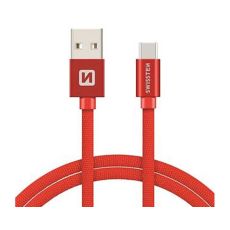 SWISSTEN Data kabl tekstil USB na TIP C 3m crveni