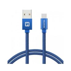 SWISSTEN Data kabl tekstil USB na TIP C 1.2m plav