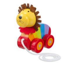 Orange tree toys  -Drvena vozalica - lav na povlačenje