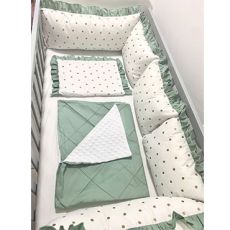 ZORETI KIDS Ogradica i posteljina za krevetac zelena