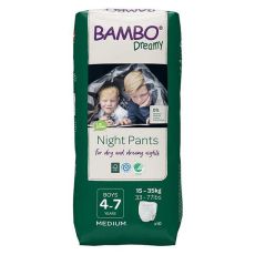 BAMBO NATURE - Bambo Dreamy noćne gaćice M 4-7 god, (15-35 kg)