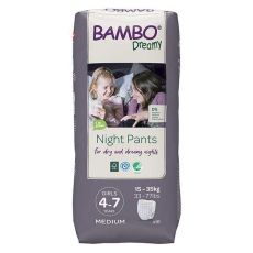BAMBO NATURE - Pelene noćne gaćice -Bambo Dreamy Ž 4-7god (15-35 kg)