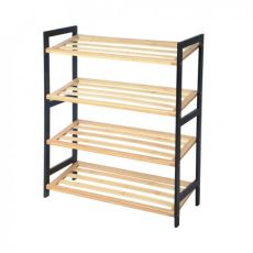 BOLZZ Polica za obucu 4 nivoa bamboo bela