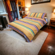 VIKTORIJA Posteljina Damast Dalia 150x200cm Žuta/Plava boja