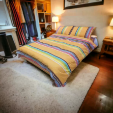 VIKTORIJA Posteljina Damast Dalia 150x200cm Žuta/Plava boja