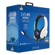 PDP Žične slušaice za PS4/PS5 LVL40, bele