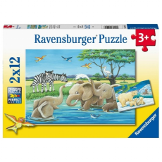 Ravensburger puzzle (slagalice) - Safari životinje i mladunci