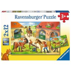 Ravensburger puzzle - Odmor na ergeli - 2x12 delova