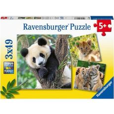 Ravensburger puzzle – Panda, tigar, lav - 3x49 delova