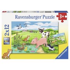 Ravensburger puzzle - Mladunci na farmi 2x12 delova