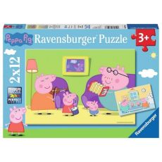 Ravensburger puzzle - Pepa prase u kući - 2x12 delova
