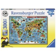 Ravensburger puzzle - Ilistrovana karta sveta- 300 delova