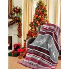 DEKOR DOM Ćebe ECO BLANKET CHRISTMAS 150x200 - Winter Bordo Grey edk 18403a