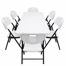 ePRO sklopivi baštenski SET sto 180cm + 6 stolica, metal-plastika