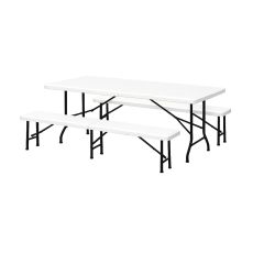 ePRO sklopivi baštenski SET sto 180cm + 2 klupe, metal-plastika