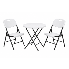 ePRO sklopivi baštenski SET sto Ø80 74cm + 2 stolice, metal-plastika