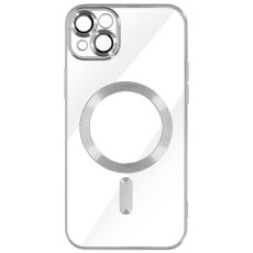 Silikonska futrola MagSafe za iPhone 15, srebrna
