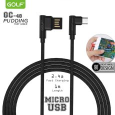GOLF Kabl Micro USB, ugaoni, GC-48M, 1m, crna