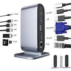 USB Hub C to HDTV+VGR 12/1 HDMI 3*USB VGA AUDIO SD/TF PD