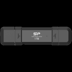 SILICON POWER 1TB DS72 Dual USB-C/USB 3.2 Gen 2, Portable External SSD, Steam Deck and iPhone 15 Pro, R/W: up to 1050MB/s; 850MB/s, Black