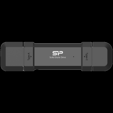 SILICON POWER 500GB DS72 Dual USB-C/USB 3.2 Gen 2, Portable External SSD, Steam Deck and iPhone 15 Pro, R/W: up to 1050MB/s; 850MB/s, Black