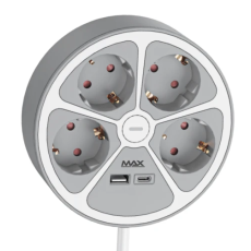 Produžni kabl sa prenaponskom zaštitom sa 4 utičnice MAX MPS-04UG-3M/3m/USB portovi