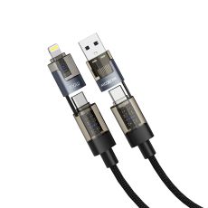 USB data kabal Moxom 4 u 1 Type C na Type C/Lightning, USB na Type C/lightning MX-CB364 100W 1m crni