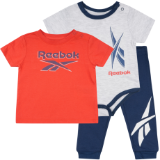 REEBOK set tri dela za bebe dečake, beli plavo crveni