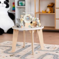 Dečiji drveni edukativni sto sa lavirintom i perlama KINDER HOME