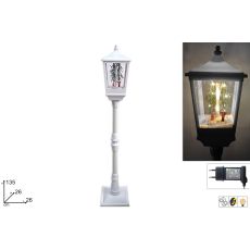 Novogodišnji beli lampion sa vozićem, efektom padanja snega, svetlom i muzikom 135cm