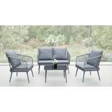 ZEN GARDEN Baštenska garnitura Dali, ratan/siva